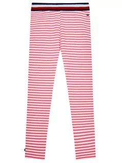 Spodnie i spodenki dla dziewczynek - Tommy Hilfiger Legginsy KN0KN01266 Różowy Slim Fit - grafika 1