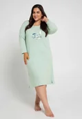 Bielizna nocna - Koszula nocna damska miętowa Taro - miniaturka - grafika 1