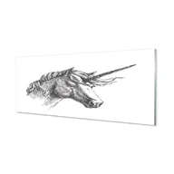 Dekoracje domu - Panel szklany dekor Rysunkowy jednorożec 125x50 cm - miniaturka - grafika 1
