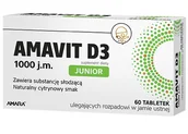 Witaminy i minerały - AMAVIT D3 Junior 1000 j.m., 60 tabletek ulegających rozpadowi w jamie ustnej - miniaturka - grafika 1