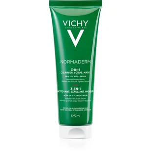 Vichy Normaderm 3in1 Scrub + Cleanser + Mask peeling 125 ml dla kobiet - Peelingi i scruby do twarzy - miniaturka - grafika 1