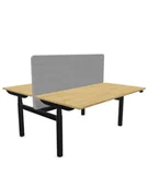 Inne meble biurowe - Podwójne biurko z przegrodą PW 2.0 H-Leg M PN, regulowana wysokość, do pracy, do biura - miniaturka - grafika 1