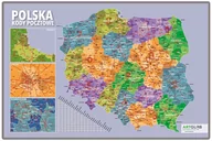 Mapy i plansze edukacyjne - ArtGlob, Polska mapa ścienna kody pocztowe na podkładzie w drewnianej ramie - miniaturka - grafika 1