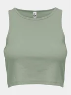 Koszulki i topy damskie - JDY Top Sofia 15275093 Zielony Cropped Fit - miniaturka - grafika 1