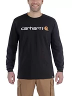 Koszulki sportowe męskie - Koszulka męska z długim rękawem Carhartt Relaxed Fit Heavyweight Long-Sleeve Logo Graphic czarny - miniaturka - grafika 1
