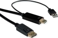 Kable komputerowe i do monitorów - Kabel Roline ROLINE Kabel HDMI UltraHDTV - DisplayPort, M/M, zwart, 2 m - miniaturka - grafika 1