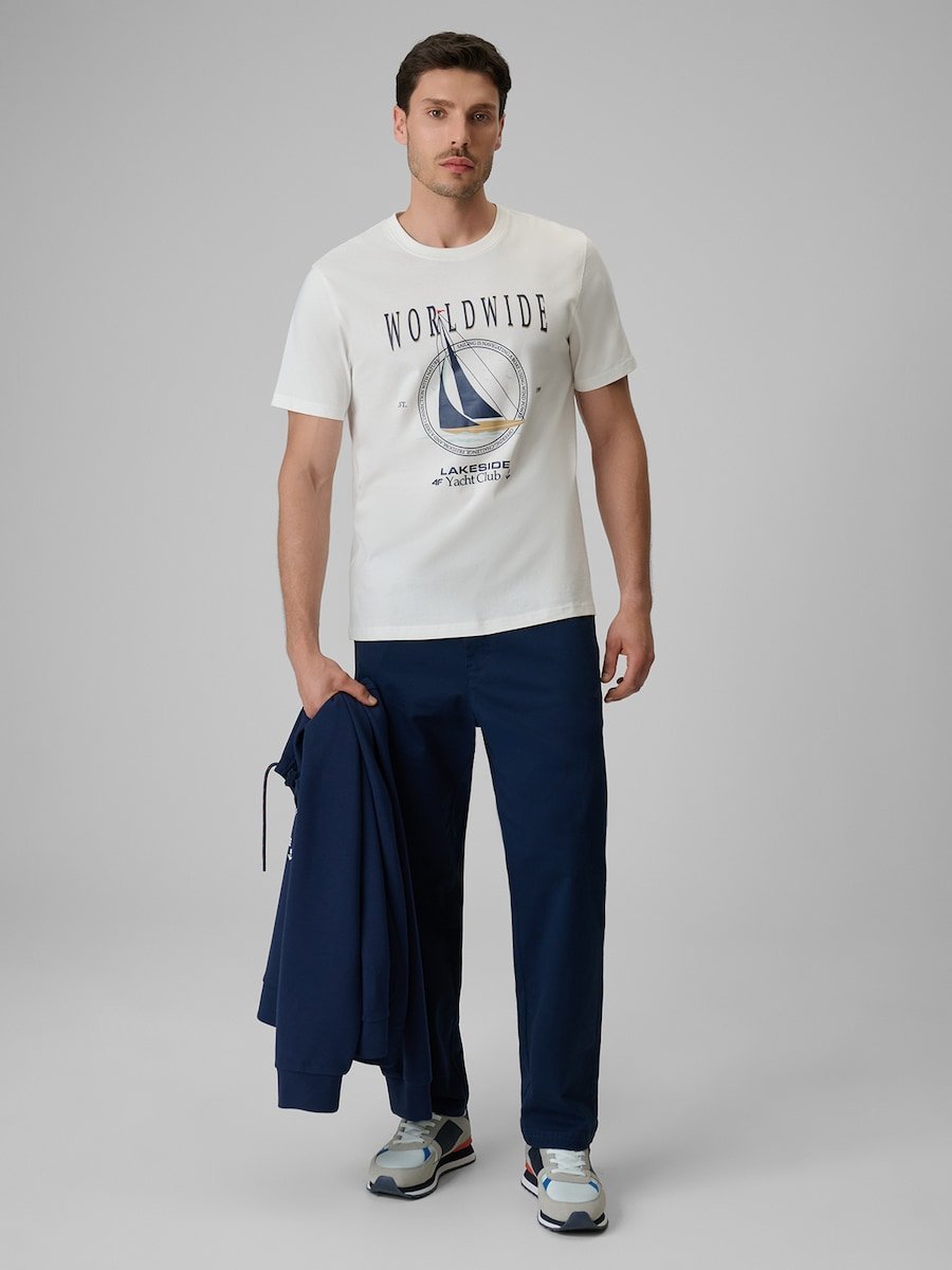 Spodnie casual męskie 4F 4FRSS26TTROM1963-31S Granatowy XL