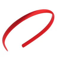 Ozdoby do włosów - Opaska do włosów Czerwona na Głowę Wąska Gładka Satynowa Lekka i Trwała - miniaturka - grafika 1
