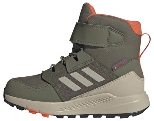 adidas Unisex dziecięce buty Terrex Trailmaker Cold.rdy Hiking Shoes-High (Non-Football), Olive Strata Wonder Beige Orange, 36 EU