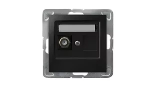 Ospel IMPRESJA Gniazdo antenowe typu F pojedyncze czarny metalik GPA-1YF/m/33 GPA-1YF/m/33 - Gniazdka elektryczne - miniaturka - grafika 1