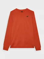 Bluzy sportowe męskie - Męska bluza dresowa nierozpinana bez kaptura 4F 4FWMM00TSWSM1767 - czerwona - miniaturka - grafika 1