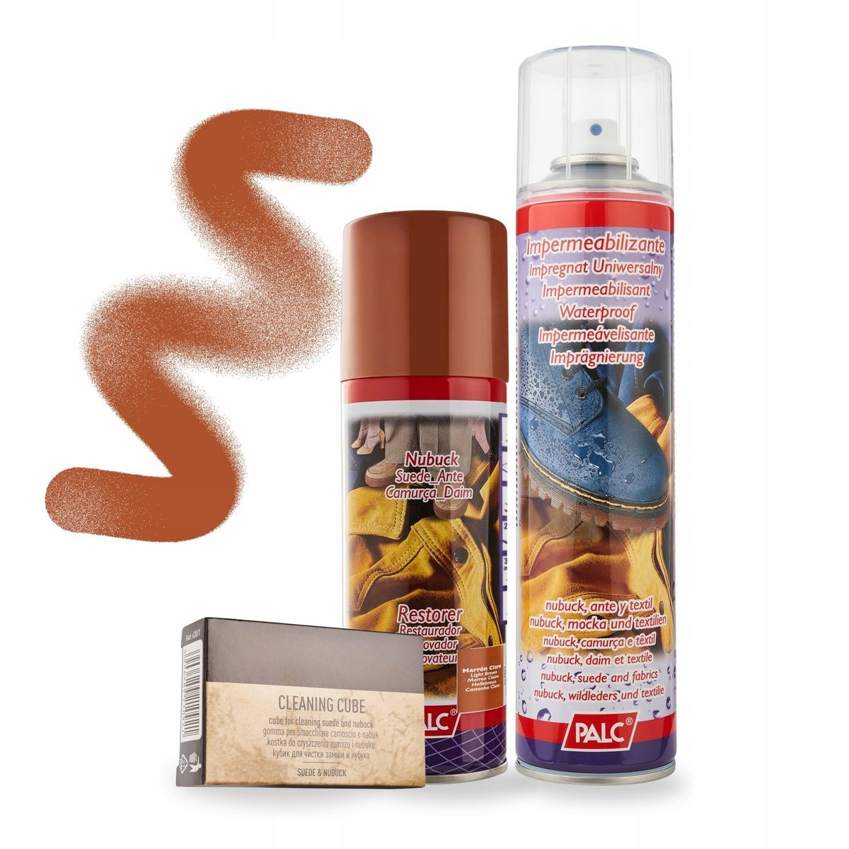 Renowator Jasny Brąz Gumka do Zamszu i Impregnat 400 ml Palc Zestaw 3w1