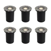 Lampy ogrodowe - QAZQA Zestaw 6 nowoczesnych lamp ogrodowych do zabudowy stalowych 35 mm regulowanych IP65 - Delux - miniaturka - grafika 1