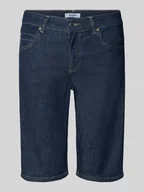 Spodenki damskie - Bermudy o kroju regular fit z denimu z zakładką - miniaturka - grafika 1