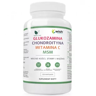 WISH Glukozamina Chondroityna Witamina C MSM 120vegcaps - Witaminy i minerały dla sportowców - miniaturka - grafika 1