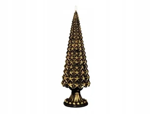 Świeca choinka dekoracyjna (decor tree), czarno-złota , zwykła HIT Świąt - Świece - miniaturka - grafika 1