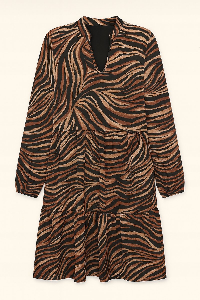 Sukienka VILA, r. 40, Brązowa Zebra, Nomad/Brown