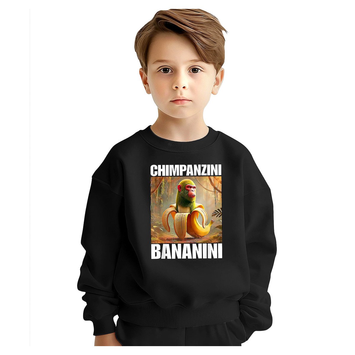 BLUZA DZIECIĘCA CHIMPANZINI BANANINI 122-128 DLA CHŁOPCA DZIEWCZYNKI