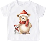 Koszulki dla dziewczynek - Koszulka z misiem dla dziecka na święta misiaczek3 - miniaturka - grafika 1