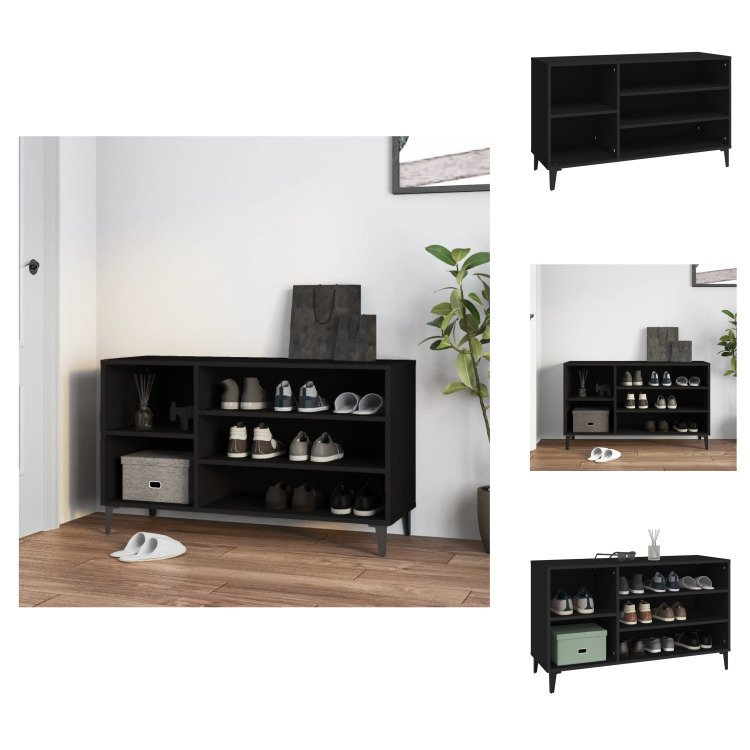 vidaXL Stojak na buty czarny 102x36x60 cm materiał drewnopochodny - Stojaki i szafki na buty