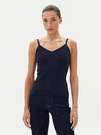 Koszulki i topy damskie - Fracomina Top FR25ST4006K410J9 Granatowy Slim Fit - miniaturka - grafika 1