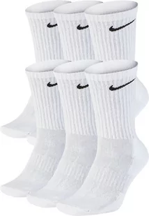 Skarpety długie NIKE Everyday Cushion Crew 6 pak BIAŁE Sportowe - Skarpetki damskie - miniaturka - grafika 1