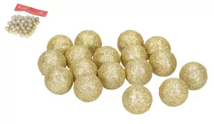 KULKI STYROPIANOWE Z BROKATEM 2,5CM 50SZT ZŁOTE - Ozdoby bożonarodzeniowe - miniaturka - grafika 1