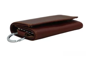 Etui skórzane na klucze / portfel - Brązowe - Etui na klucze - miniaturka - grafika 4