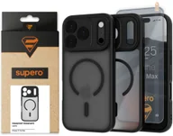 Szkła hartowane na telefon - Etui matowe Supero Magmat MagSafe do iPhone 17 Pro Max, czarne + szkło - miniaturka - grafika 1