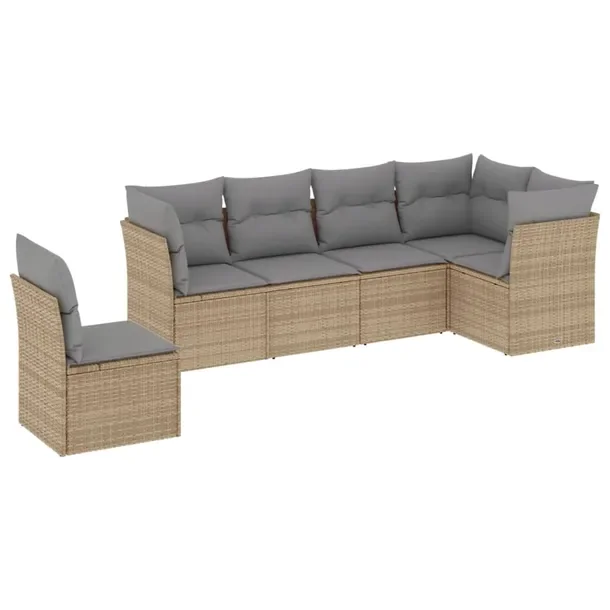 Zestaw mebli ogrodowych modułowych beżowy rattan PE 55 x 62 x 69 cm