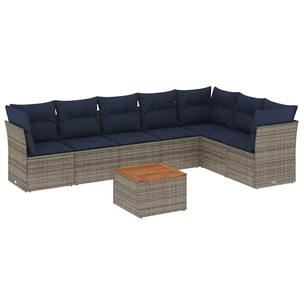 Zestaw mebli ogrodowych modułowych szary rattan PE 62 x 62 x 69 cm