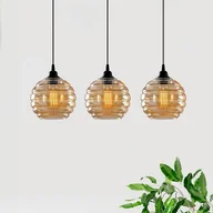 Lampy sufitowe - Opviq Lampa wisząca Gold 012, złoty-przezroczysty, szkło 3-punktowa liniowa - miniaturka - grafika 1