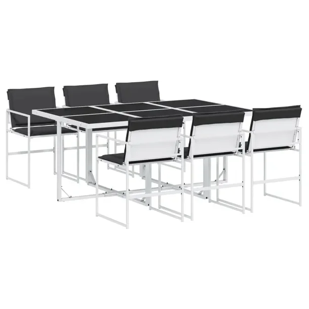 Zestaw mebli ogrodowych biały, stół 165x107x72 cm, krzesła 50,5x51x81,5