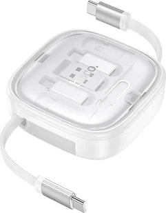 HOCO kabel All-in-one zwijany w zestawie z wymiennymi końcówkami PD 3A 60W U140 0,95 m biały - Kable USB - miniaturka - grafika 1