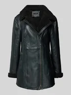 Płaszcze męskie - Płaszcz skórzany z podszewką ze sztucznego kożuszka - miniaturka - grafika 1