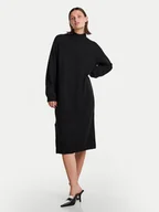 Sukienki - YAS Sukienka dzianinowa Balis 26030704 Czarny Loose Fit - miniaturka - grafika 1