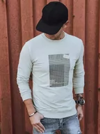 Bluzy męskie - Bluza męska z nadrukiem beżowa Dstreet BX5355-3XL - miniaturka - grafika 1