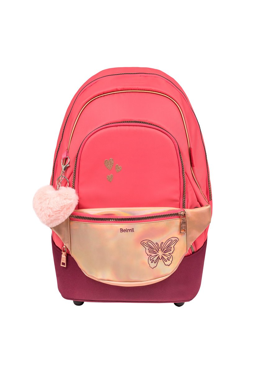 Zestaw Premium Backpack & Fanny Pack Coral – plecak szkolny, 2-częściowy