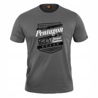 Koszulki męskie - Koszulka Męska Bawełniana Sportowa T-Shirt Pentagon Acr Szara L - miniaturka - grafika 1
