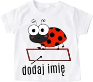 Koszulki dla dziewczynek - Koszulka Z BIEDRONKĄ DLA DZIECKA Z IMIENIEM - miniaturka - grafika 1