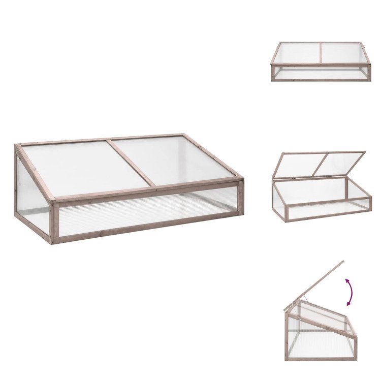 vidaXL Szklarnia szara 110x58,5x39 cm drewno jodłowe - Szklarnie