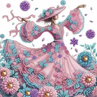 Zabawki kreatywne - Haft Diamentowy Kobieta i Magia Kwiatów 30x30 cm - miniaturka - grafika 1