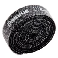 Maskownice do kabli - Taśma rzepowa, organizer kabli Baseus Colourful Circle Velcro Straps 1m (czarny) - miniaturka - grafika 1