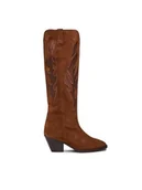 Kozaki damskie - Bronx Kowbojki Western 14297-C Brązowy - miniaturka - grafika 1