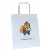 Akcesoria do pakowania - torba z nadrukiem na zakończenie przedszkola 18x8x22cm dla dzieci MISIEK - miniaturka - grafika 1