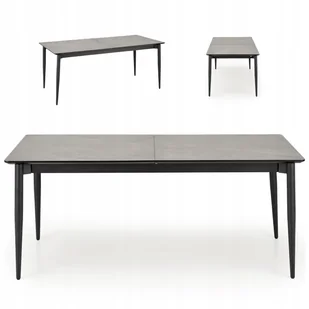 Stół Rozkładany do Jadalni Popielaty Marmur 180-260 cm Czarny Loft Charles - Stoły - miniaturka - grafika 1