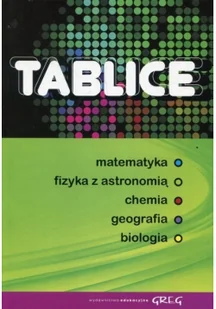 Greg praca zbiorowa Tablice: matematyka, fizyka z astronomią, chemia, geografia, biologia - Podręczniki dla gimnazjum - miniaturka - grafika 2