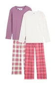 Piżamy dla dziewczynek - bonprix Piżama dziewczęca z bawełny organicznej (4 części) biały - miniaturka - grafika 1