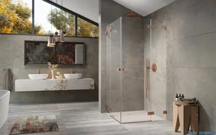 Radaway Essenza Pro Brushed Copper Kdd kabina 90x100 cm szczotkowana miedź 10096090-93-01L/10096100-93-01R - Kabiny prysznicowe - miniaturka - grafika 3