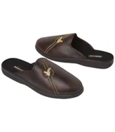 Kapcie męskie - Kapcie z imitacji zamszu podszyte polarem Mężczyzna Atlas For Men - Kolor : Brązowy - Rozmiar : 39 - miniaturka - grafika 1